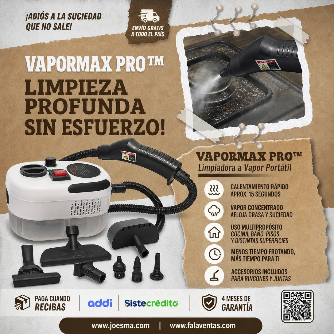 Limpiador a Vapor Portátil Multifunción-VaporMax Pro™