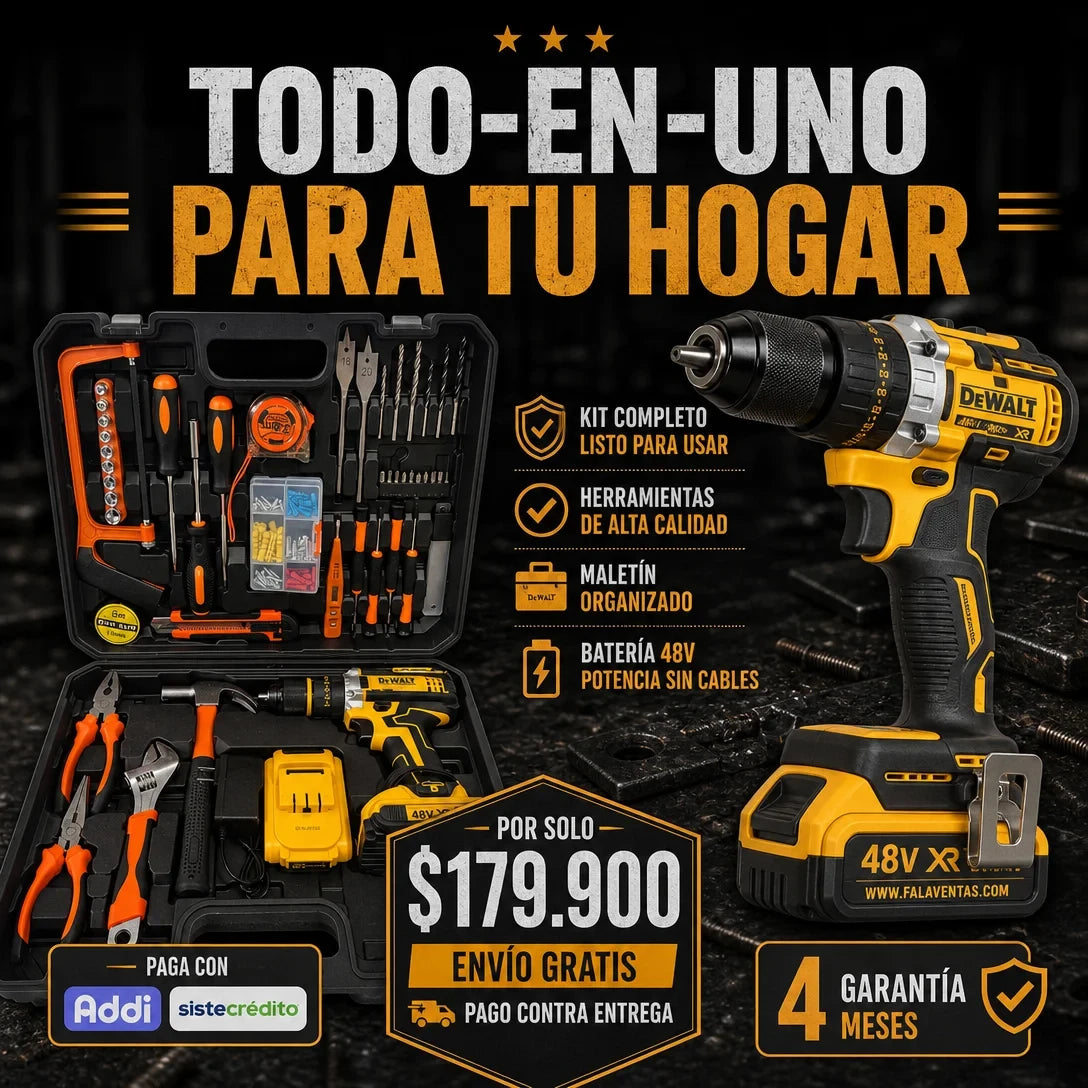 Kit Herramienta DeWALT 48V MANDRIL METALICO 1/2"
