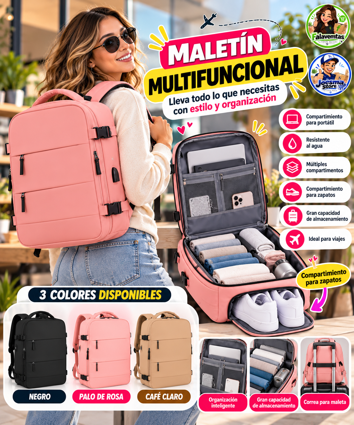 TravelMax Pro™ – Maletín de Viaje Multifuncional de Gran Capacidad