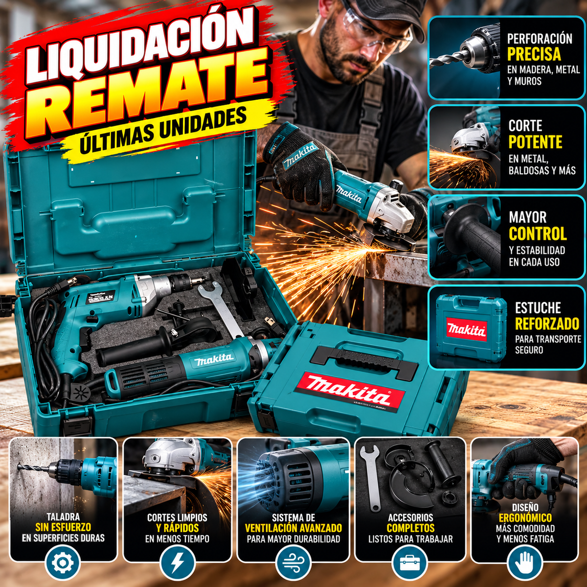 Combo Makita PowerDuo™ – Taladro + Pulidora 2 en 1