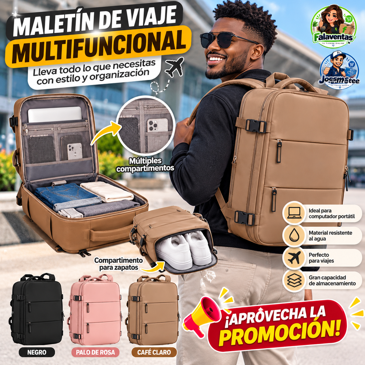 TravelMax Pro™ – Maletín de Viaje Multifuncional de Gran Capacidad
