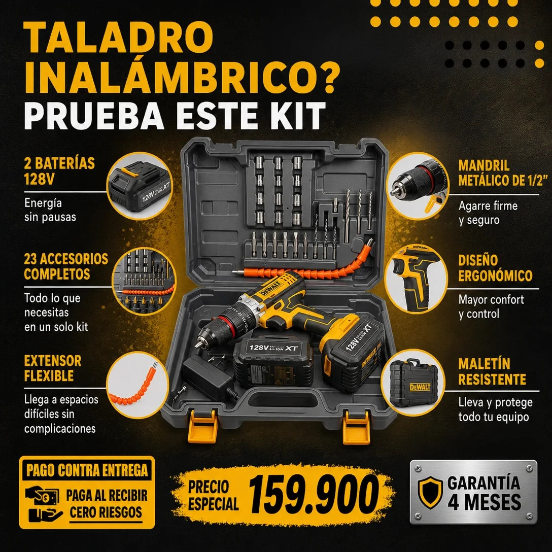 TALADRO PERCUTOR DEWALT 128V MANDRIL 1/2" ⚒️👷🛠️
