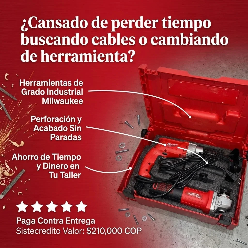 COMBO TALADRO DE 1/2 + PULIDORA 4-1/2" MILWAUKEE 🛠️🧰