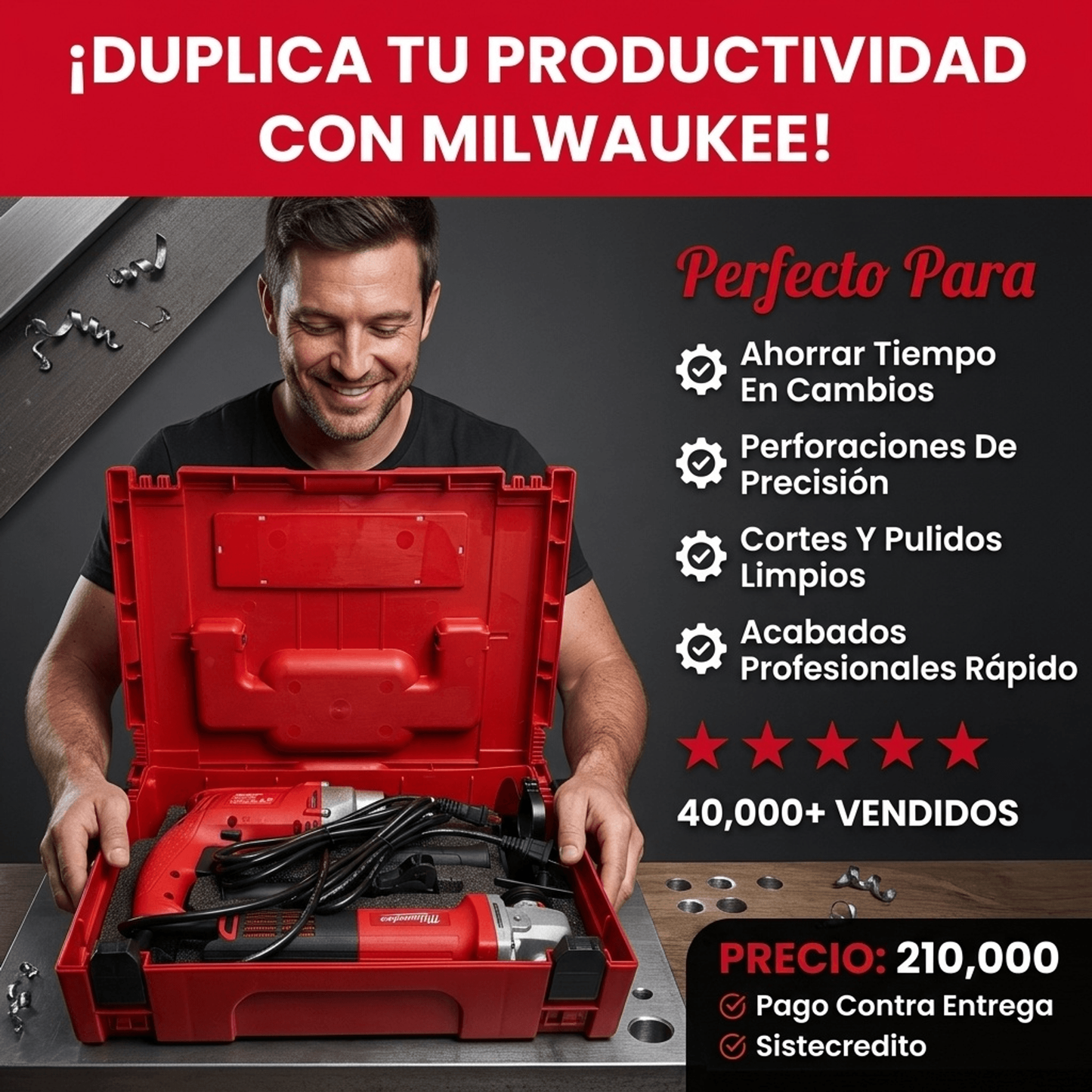 COMBO TALADRO DE 1/2 + PULIDORA 4-1/2" MILWAUKEE 🛠️🧰