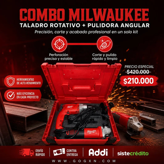 COMBO TALADRO DE 1/2 + PULIDORA 4-1/2" MILWAUKEE 🛠️🧰