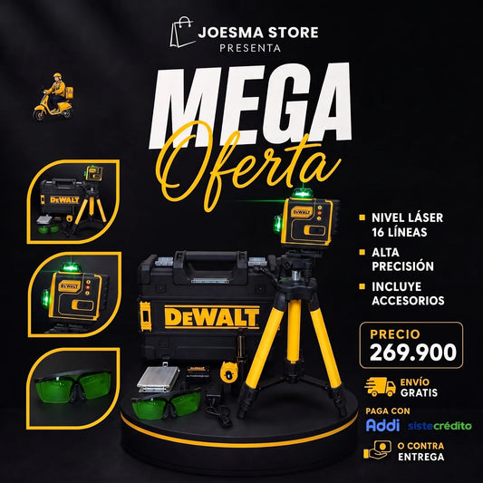 Nivel Láser 16 Líneas Táctil – DeWALT | 4 planos 360° | Autonivelante🎚️