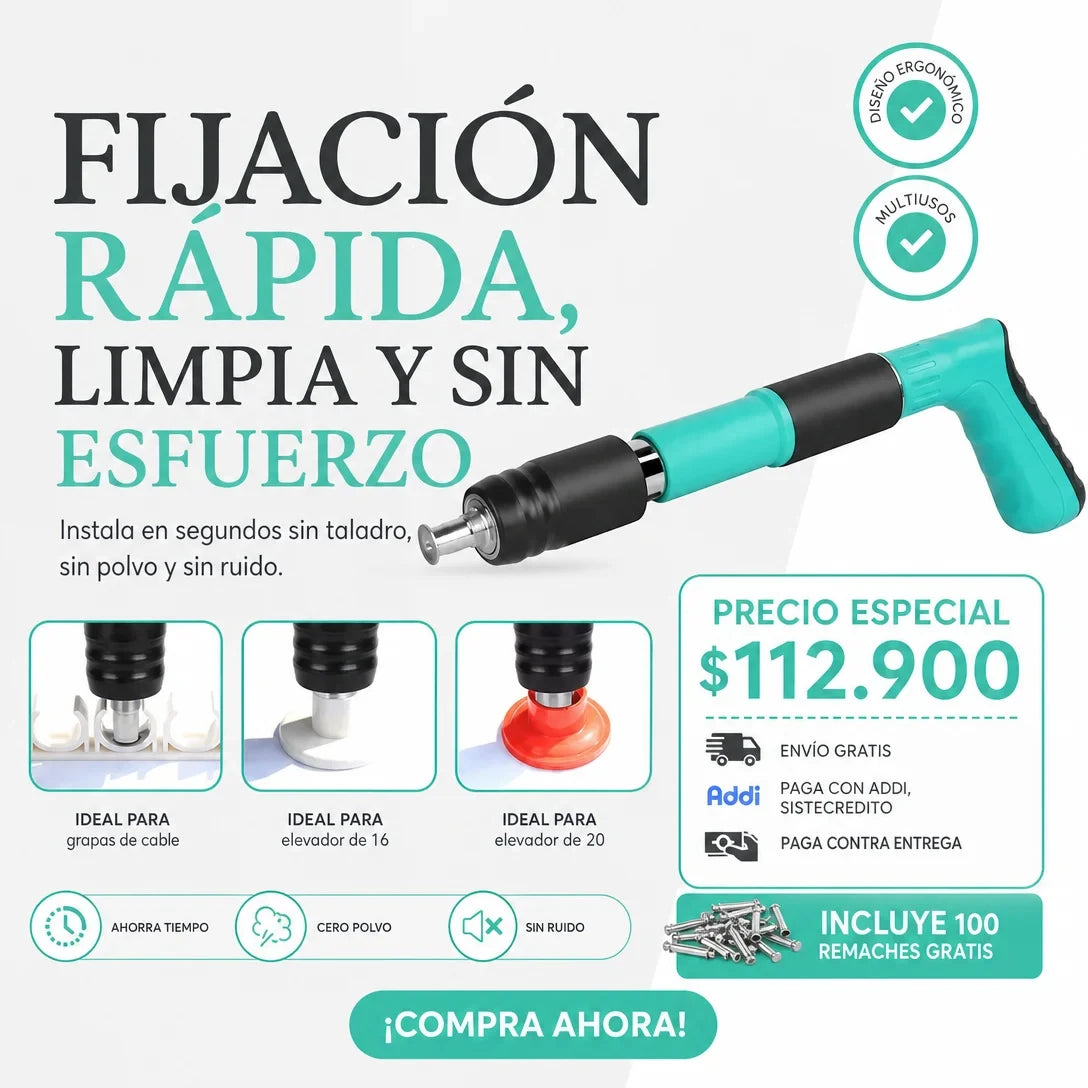 PISTOLA REMACHADORA DE ALTA PRESIÓN 🔥100 CLAVOS GRATIS🔥