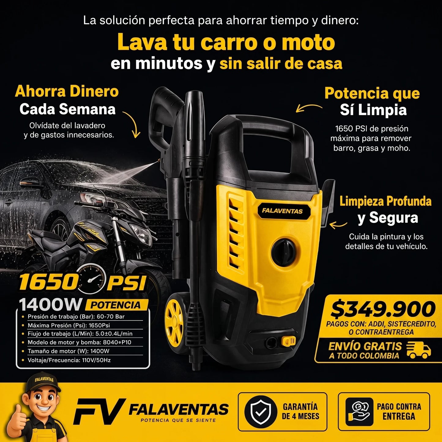Hidrolavadora Power Wash 1400W