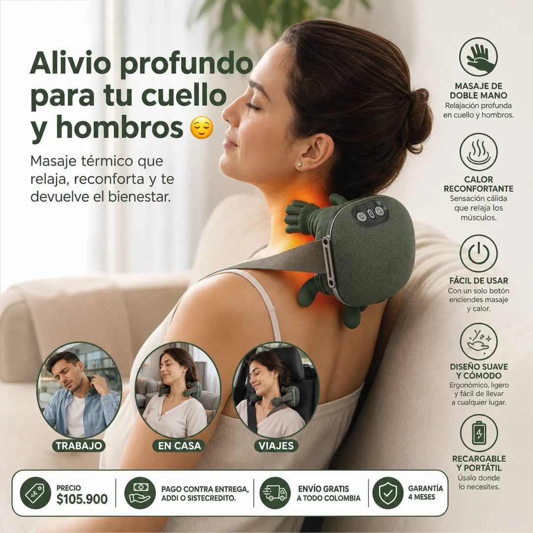 Masajeador De Manos Termico Cervical Inalambrico