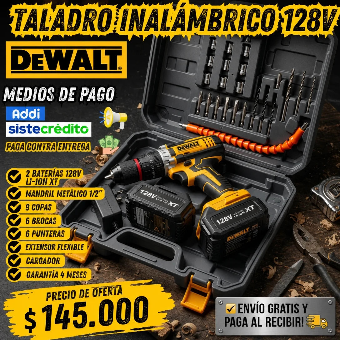 TALADRO PERCUTOR DEWALT 128V MANDRIL 1/2" ⚒️👷🛠️