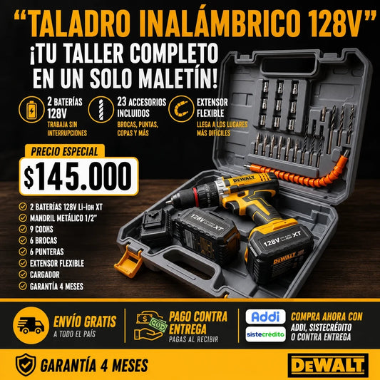 TALADRO PERCUTOR DEWALT 128V MANDRIL 1/2" ⚒️👷🛠️