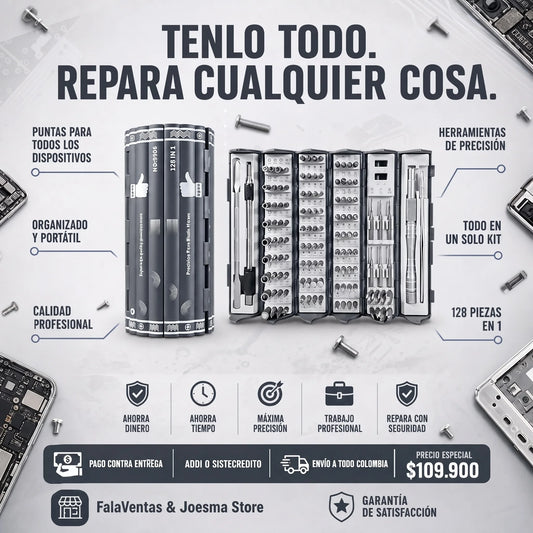 Precision Master Pro™ – Kit de Destornilladores y Reparación Completa 128 en 1®