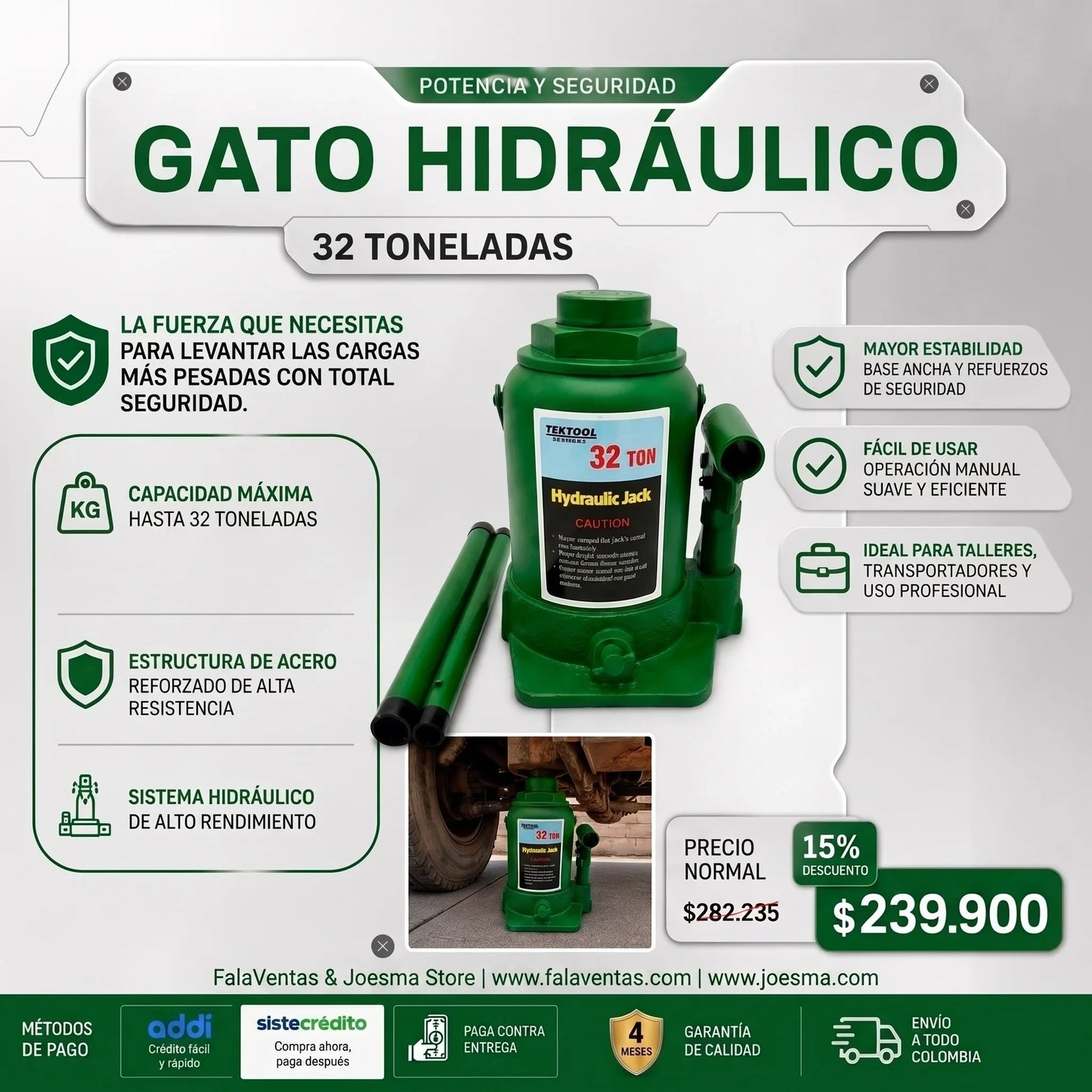 gato 32 Toneladas Reforzado