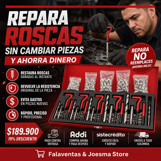 Kit Profesional Reparador de Roscas 131 Piezas