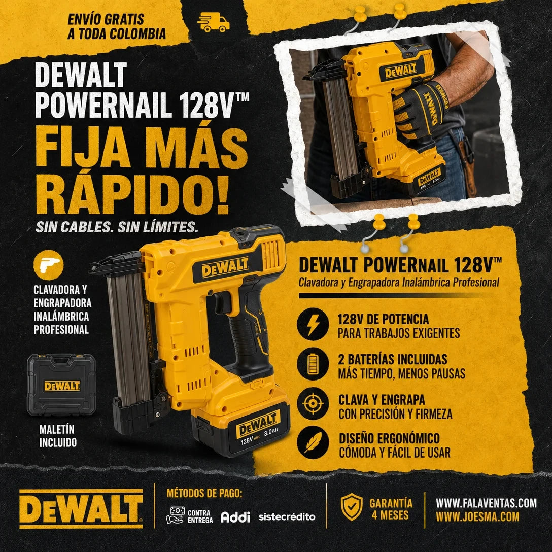 DEWALT ProFix 128V™ – Clavadora & Engrapadora Inalámbrica