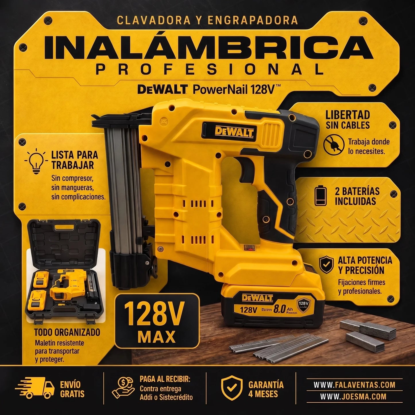 DEWALT ProFix 128V™ – Clavadora & Engrapadora Inalámbrica