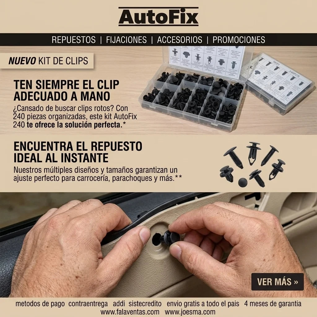 Kit Completo de Clips Automotrices-AutoFix 240