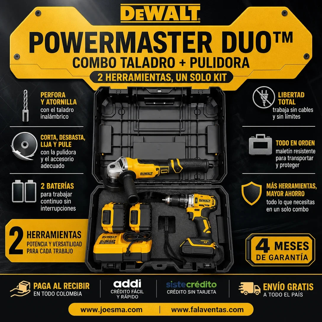 Combo Taladro + Pulidora -DEWALT PowerMaster Duo™ –