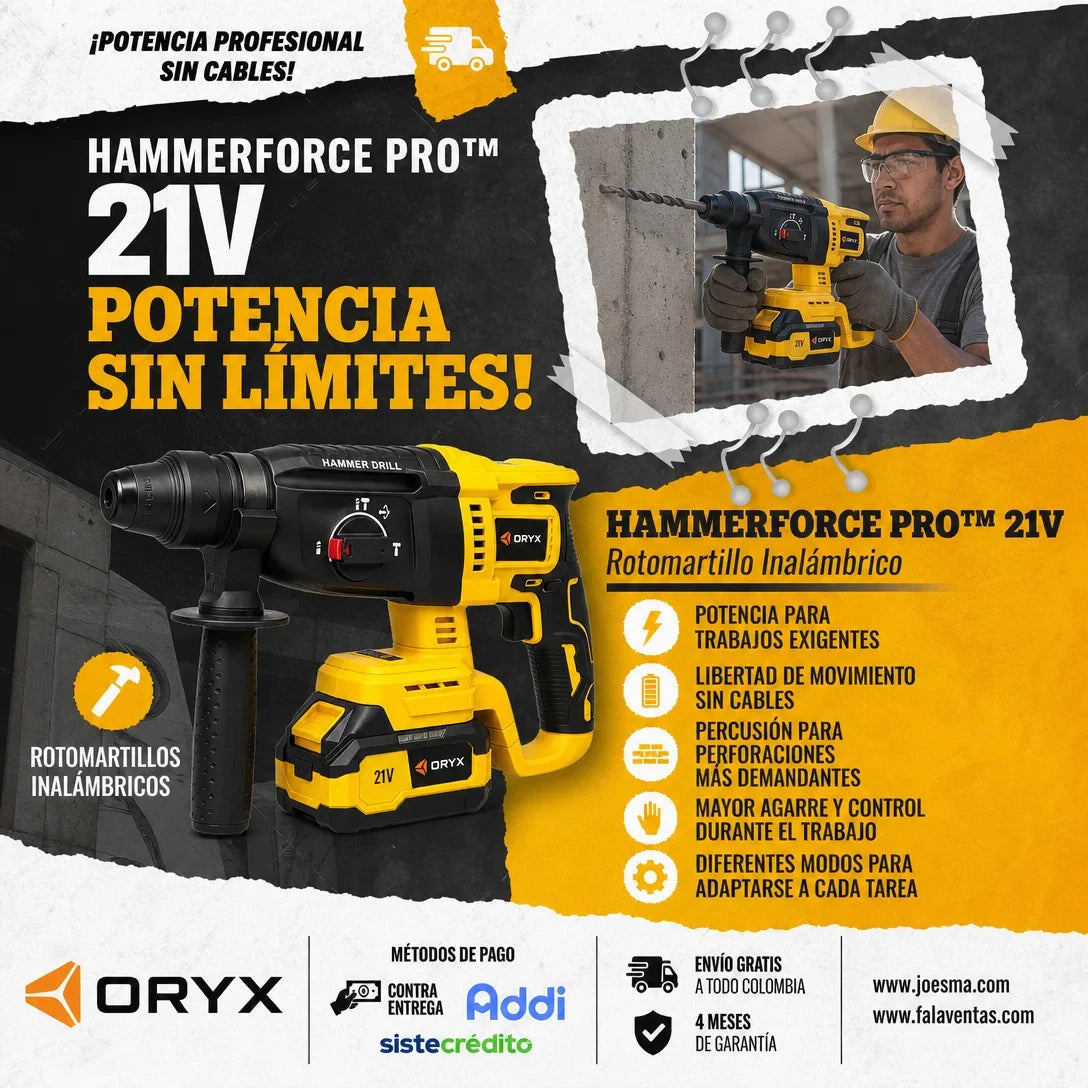 Rotomartillo Inalámbrico 21V – HammerForce Pro™