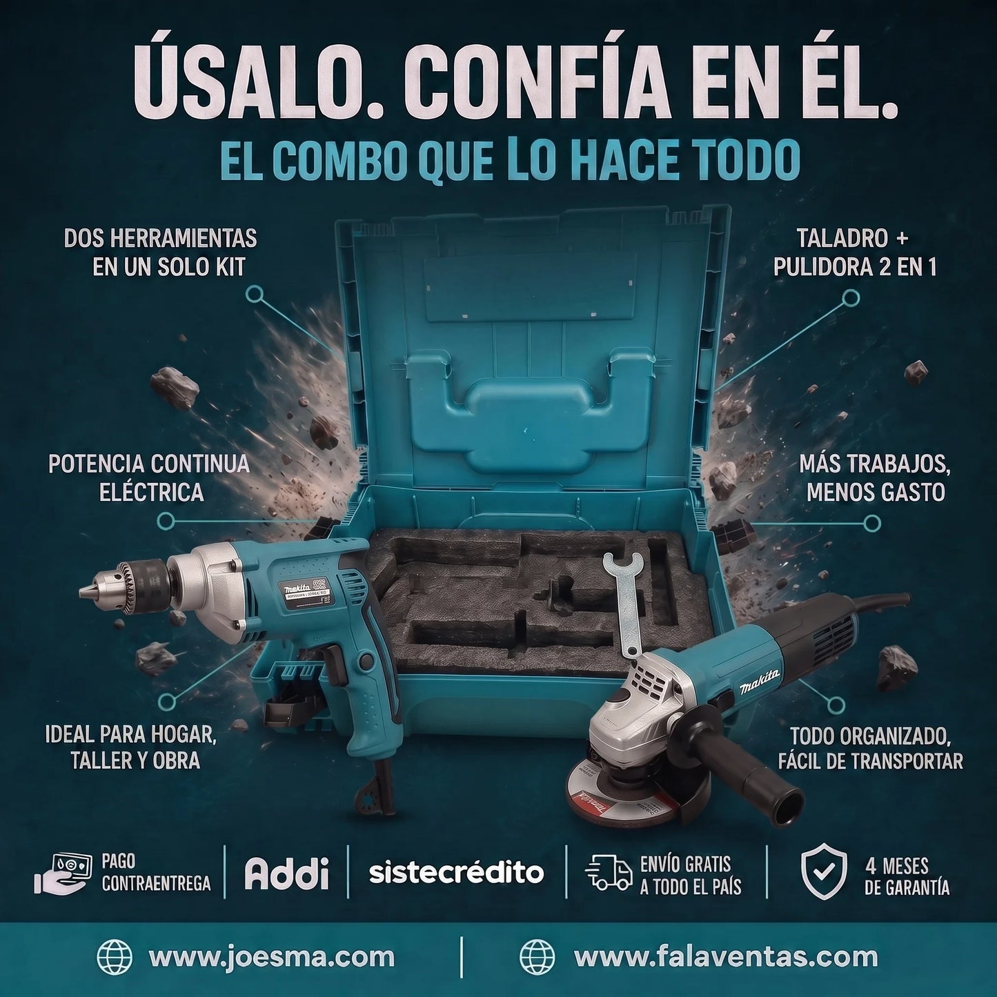 Combo Makita PowerDuo™ – Taladro + Pulidora 2 en 1