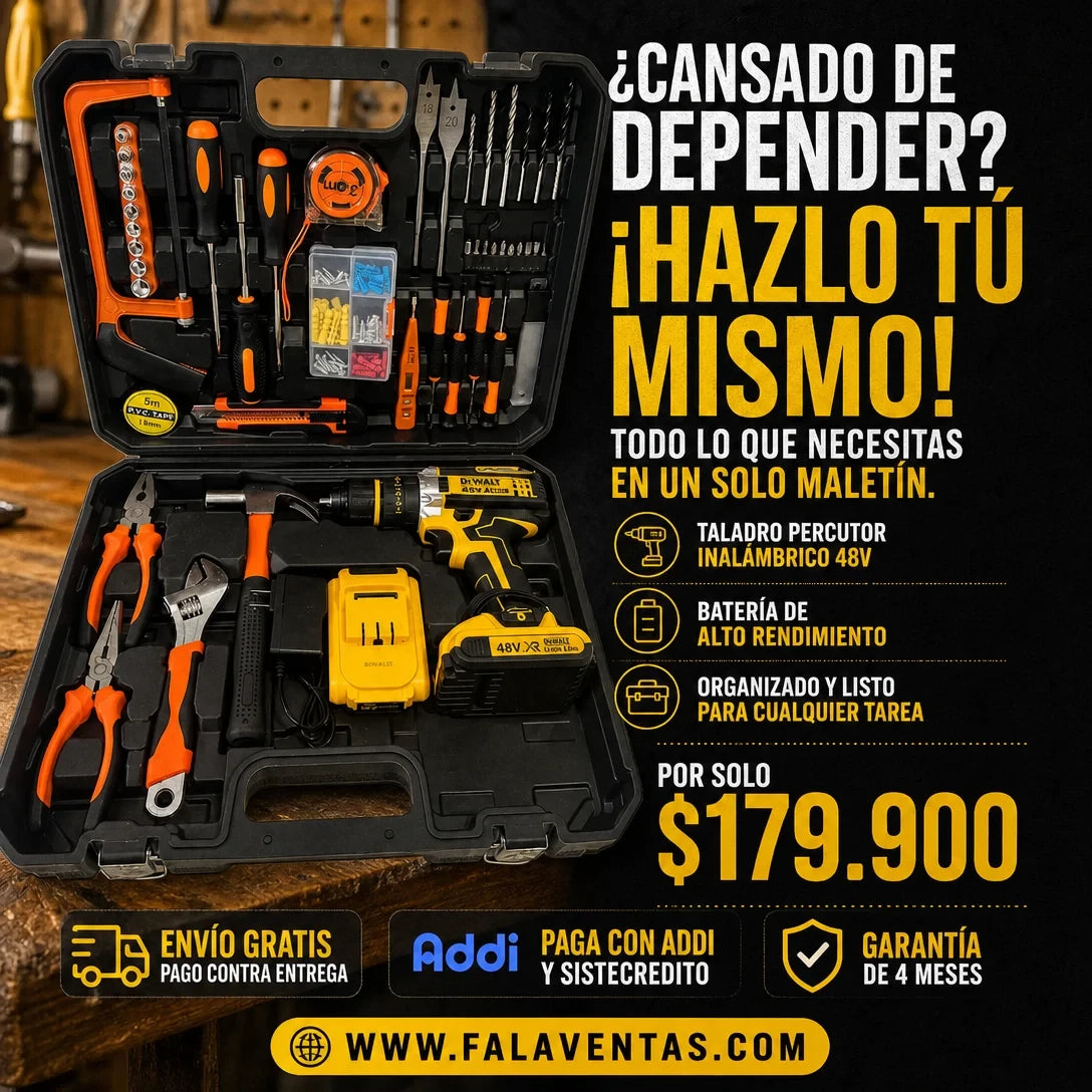 Kit Herramienta DeWALT 48V MANDRIL METALICO 1/2"