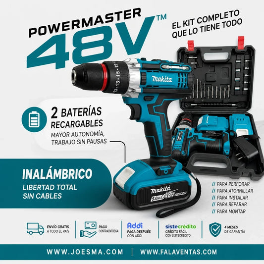 Makita PowerForce 48V™ – Kit Completo de Taladro