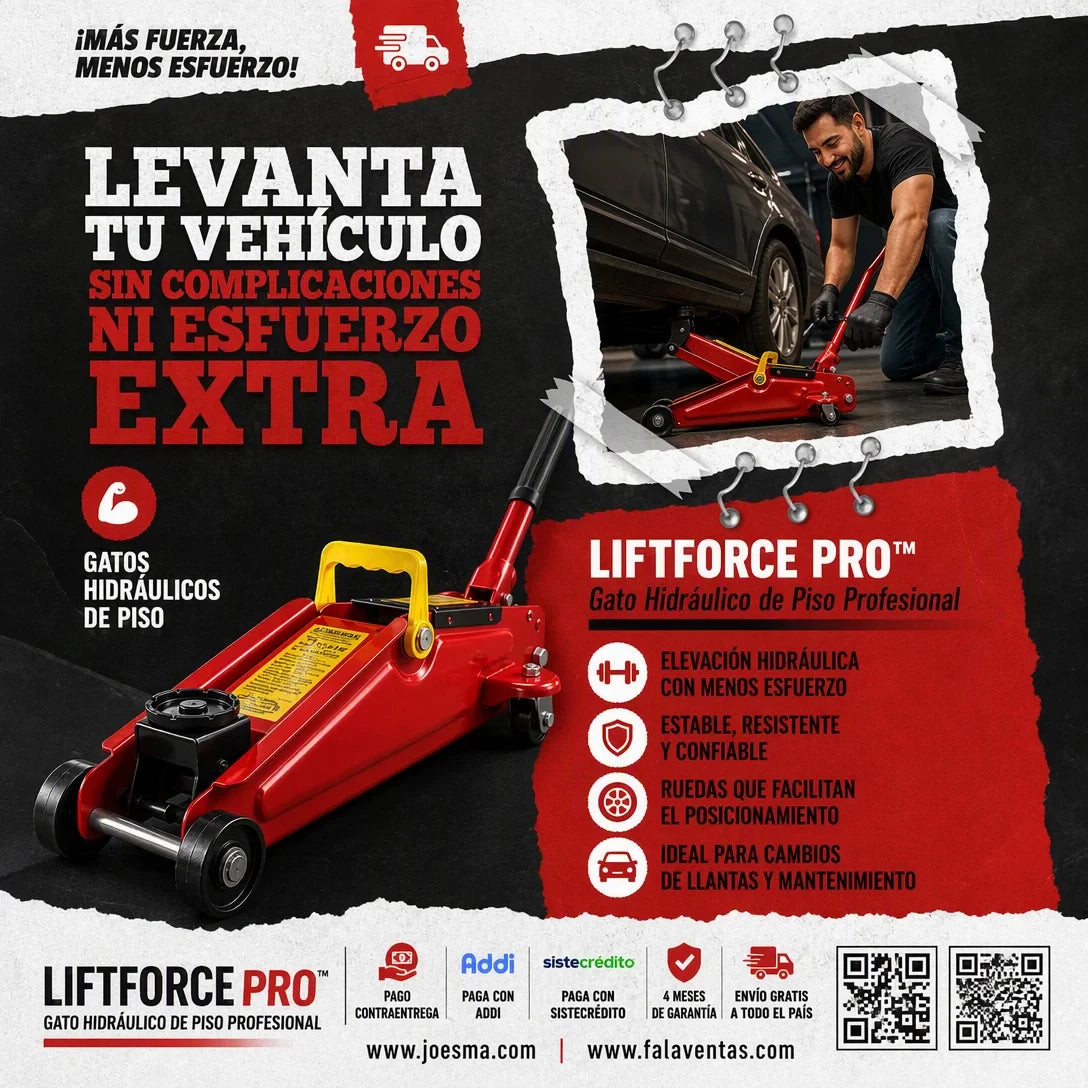 LiftForce Pro™ – Gato Hidráulico de Piso Profesional