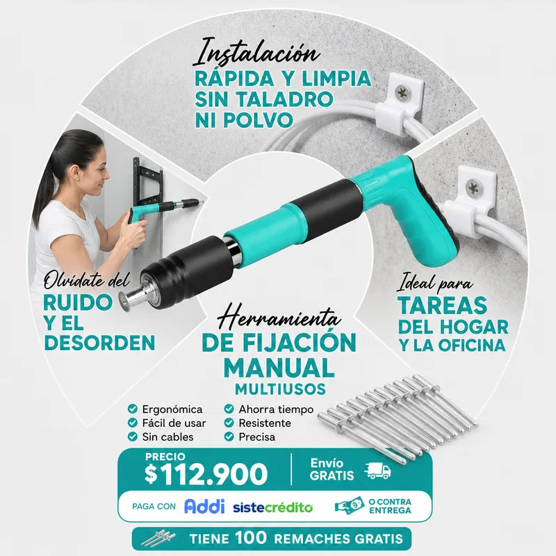 PISTOLA REMACHADORA DE ALTA PRESIÓN 🔥100 CLAVOS GRATIS🔥