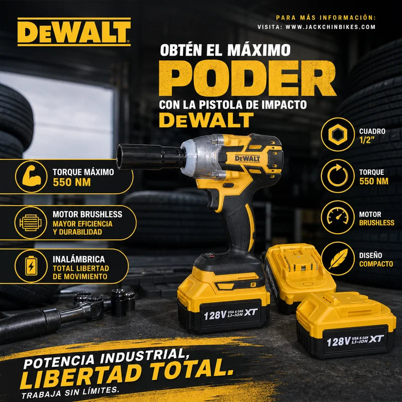 Pistola de impacto DeWALT 1/2" Inalambrica Motor Brushless