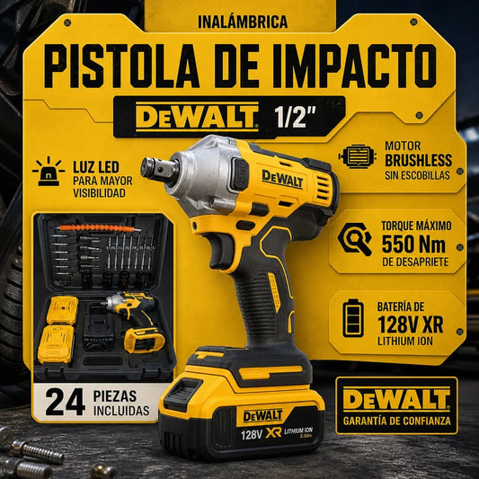 Pistola de impacto DeWALT 1/2" Inalambrica Motor Brushless