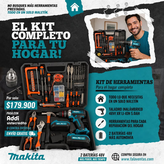 Kit Herramienta MAKITA 48V MANDRIL METALICO